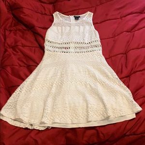 White dress with lace overlay